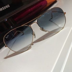 RayBan Aviators-Gradient blue with Gold